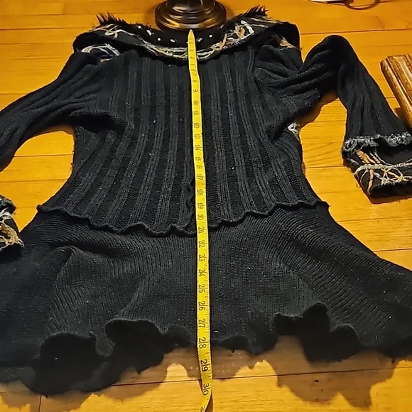 Roz & Ali Boho PM Black Asymmetric Cardigan - Picture 11 of 16